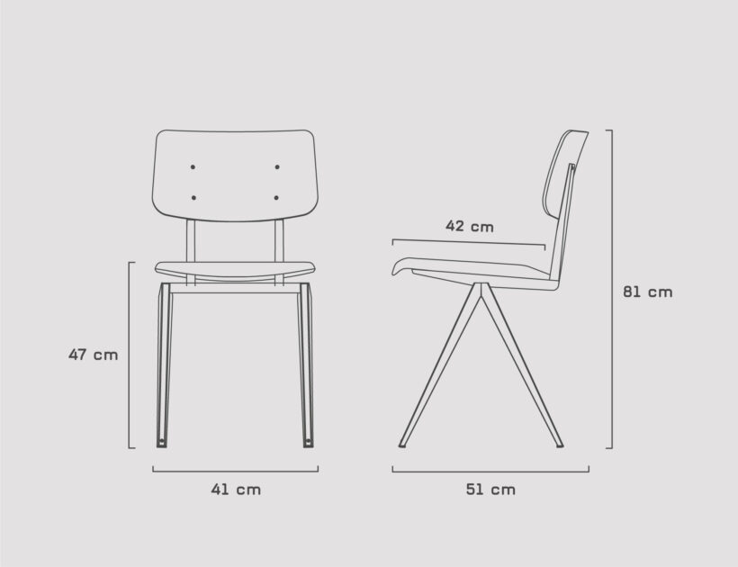 Galvanitas S16 Upholstered Seat dimensions