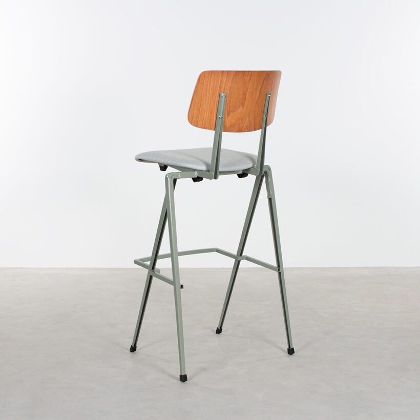 Galvanitas Bar Chair Upholstered Onlyseat Cement Grey Piquet Lightgrey 60