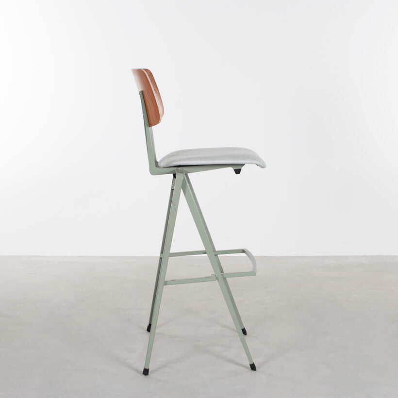 Galvanitas Bar Chair Upholstered Onlyseat Cement Grey Piquet Lightgrey 60