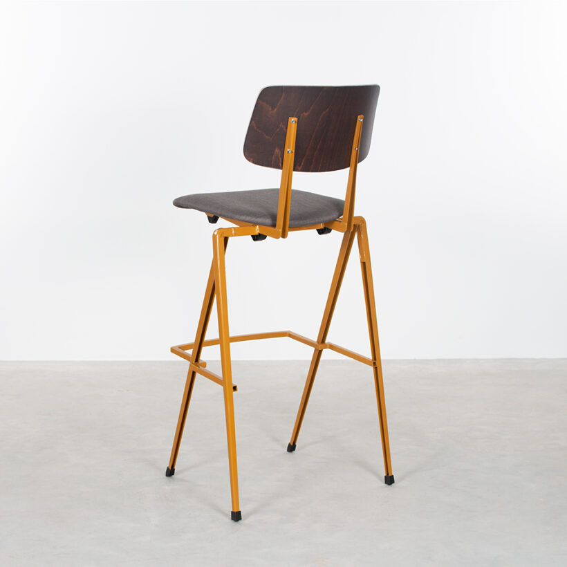 Galvanitas Bar Chair Upholstered Onlyseat Ocher Brown Piquet Coffee 81