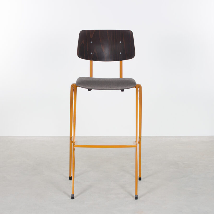 Galvanitas Bar Chair Upholstered Onlyseat Ocher Brown Piquet Coffee 81