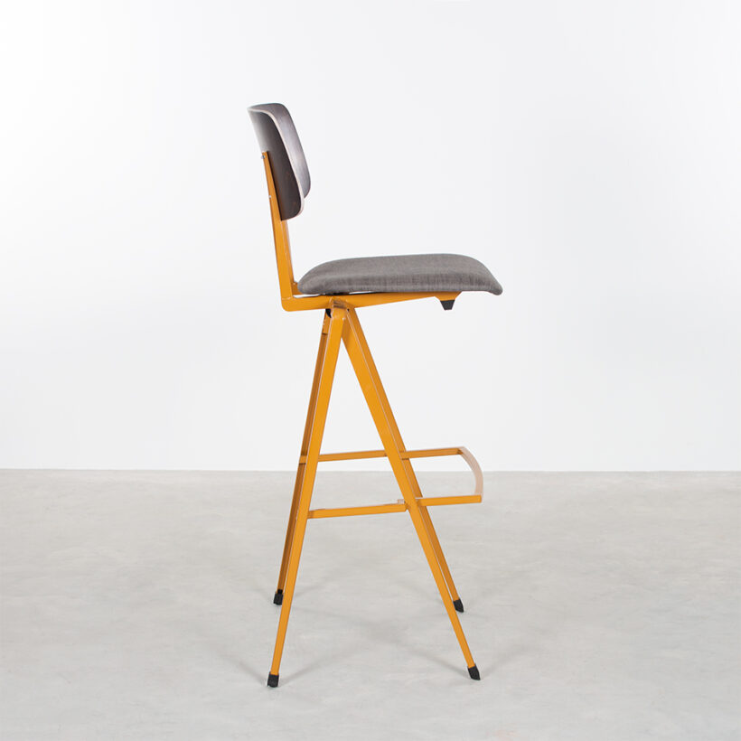 Galvanitas Bar Chair Upholstered Onlyseat Ocher Brown Piquet Coffee 81