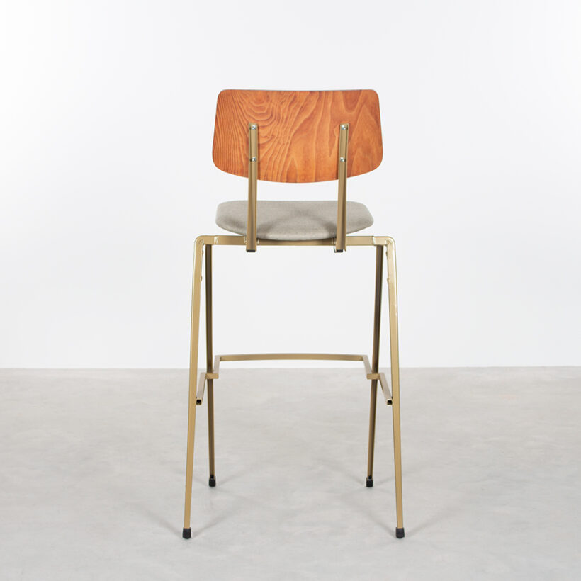 Galvanitas Bar Chair Upholstered Onlyseat Ocher Brown Piquet Bisque 91