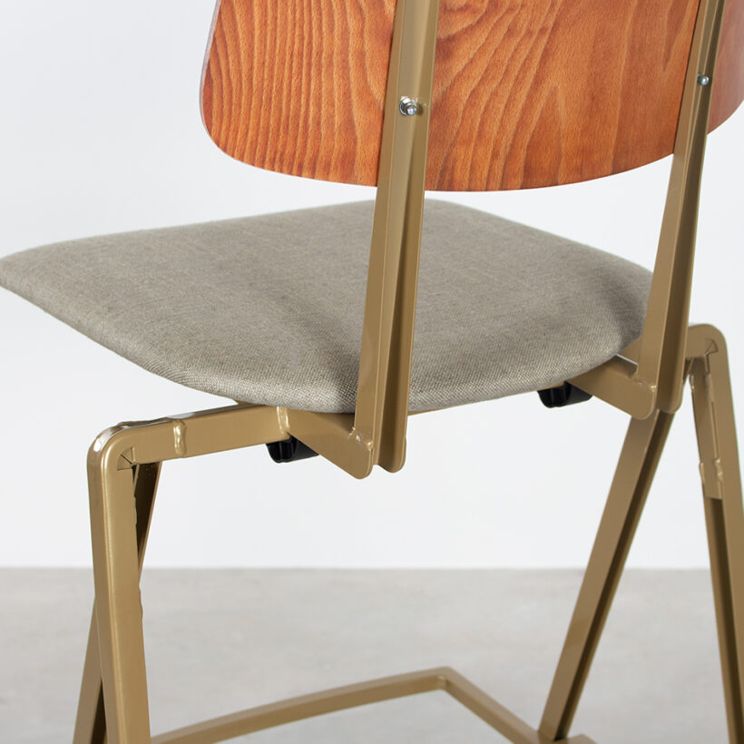 Galvanitas Bar Chair Upholstered Onlyseat Ocher Brown Piquet Bisque 91