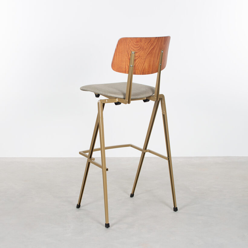 Galvanitas Bar Chair Upholstered Onlyseat Ocher Brown Piquet Bisque 91