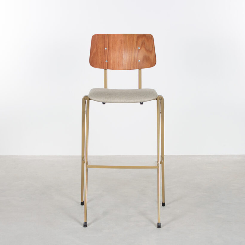 Galvanitas Bar Chair Upholstered Onlyseat Ocher Brown Piquet Bisque 91