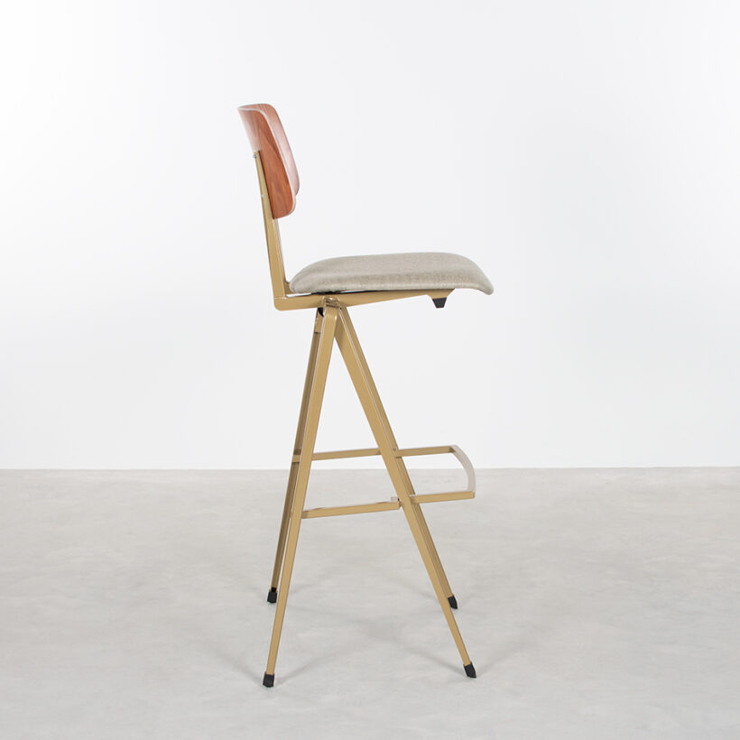 Galvanitas Bar Chair Upholstered Onlyseat Ocher Brown Piquet Bisque 91