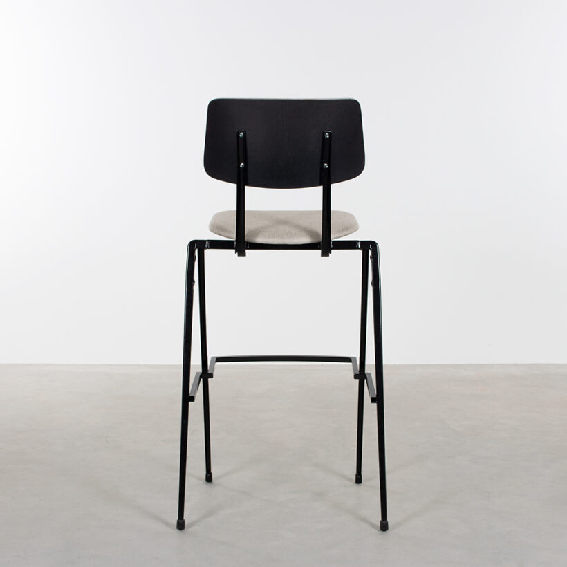 Galvanitas Bar Chair Upholstered Onlyseat Black Piquet Clay 84