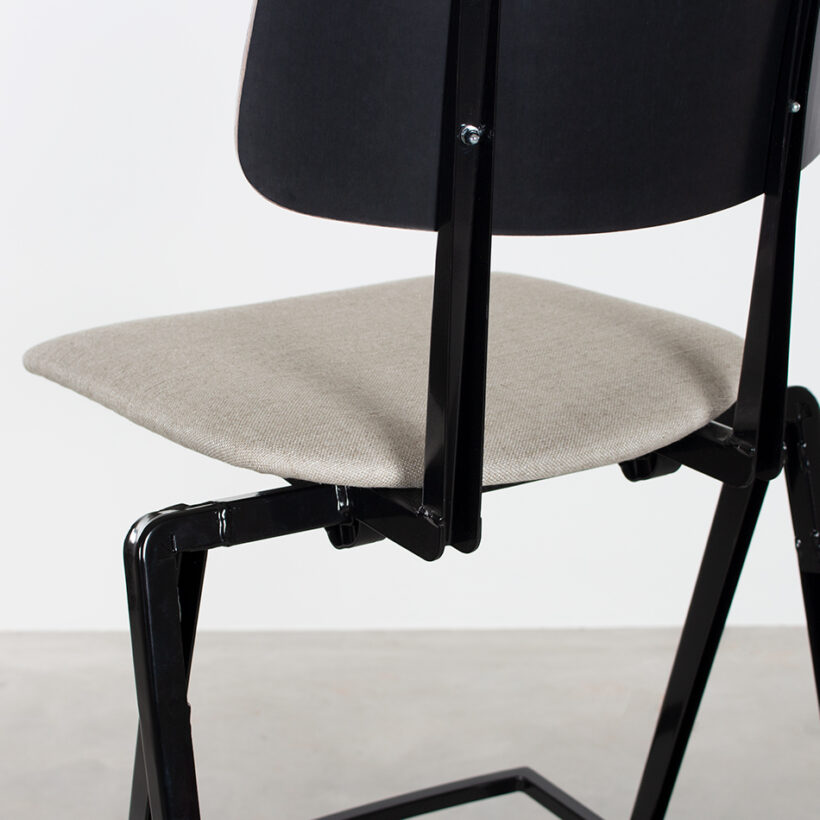 Galvanitas Bar Chair Upholstered Onlyseat Black Piquet Clay 84