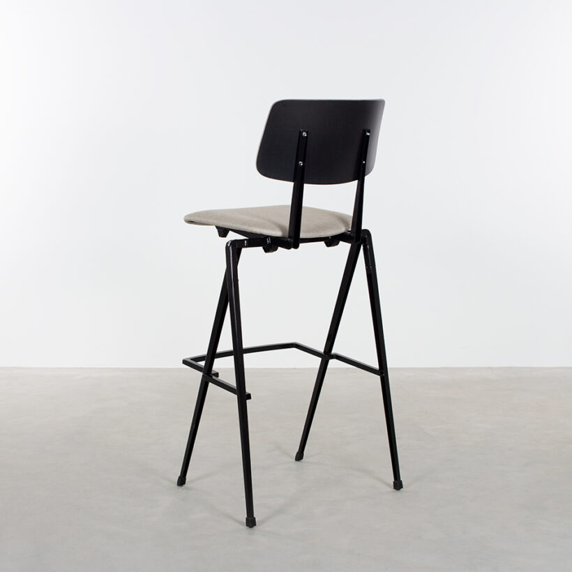 Galvanitas Bar Chair Upholstered Onlyseat Black Piquet Clay 84