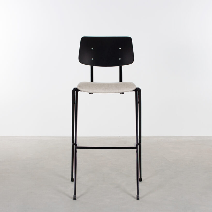 Galvanitas Bar Chair Upholstered Onlyseat Black Piquet Clay 84