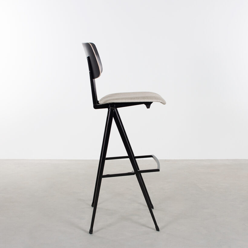Galvanitas Bar Chair Upholstered Onlyseat Black Piquet Clay 84