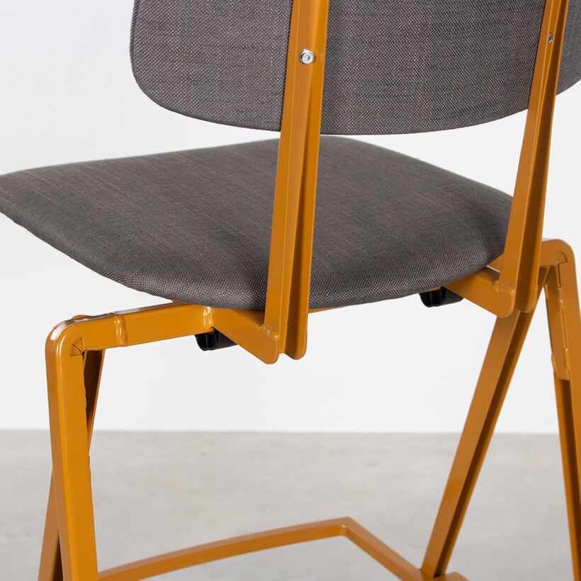 Galvanitas Bar Chair Upholstered Ocher Brown Piquet Coffee 81