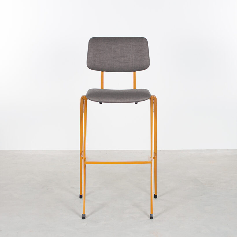 Galvanitas Bar Chair Upholstered Ocher Brown Piquet Coffee 81