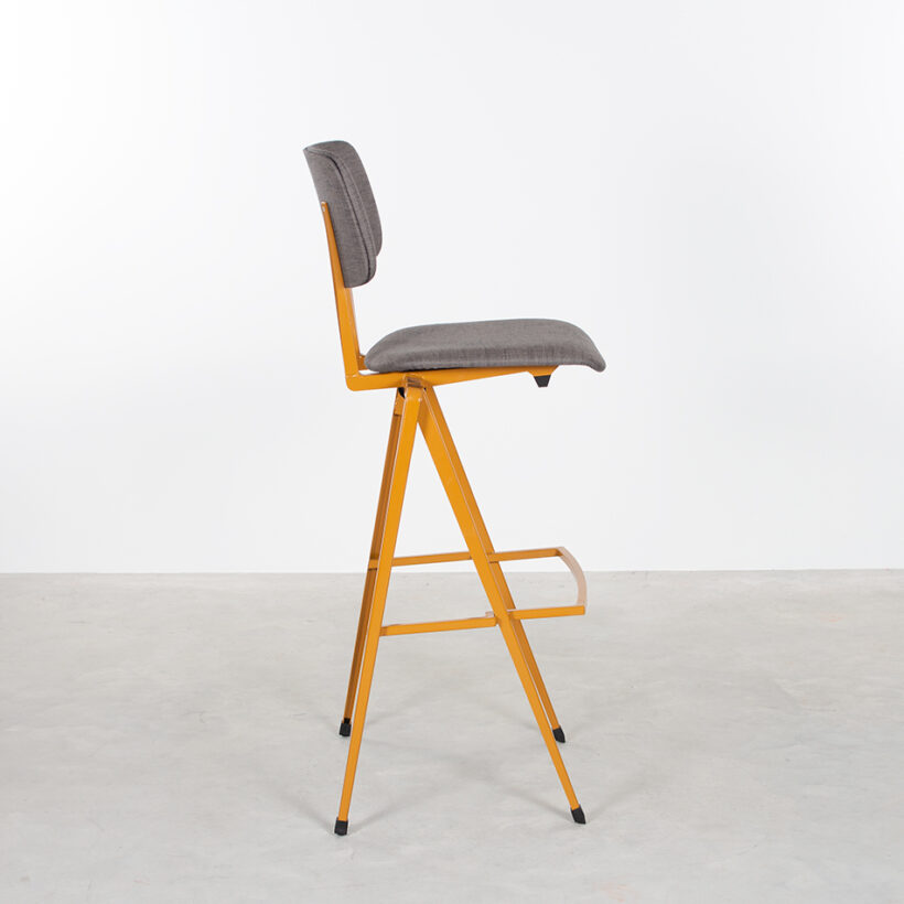 Galvanitas Bar Chair Upholstered Ocher Brown Piquet Coffee 81