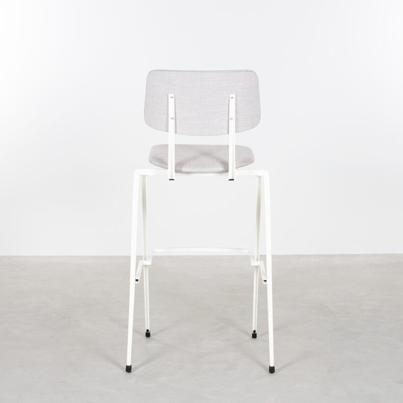 Galvanitas Bar Chair Upholstered White Piquet Ashgrey 40