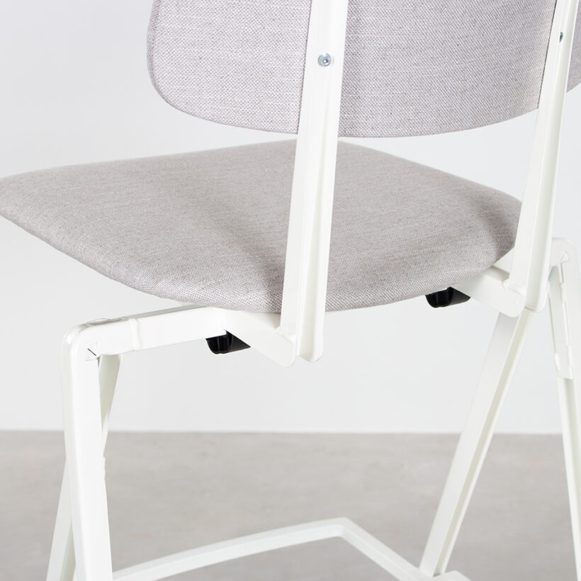 Galvanitas Bar Chair Upholstered White Piquet Ashgrey 40