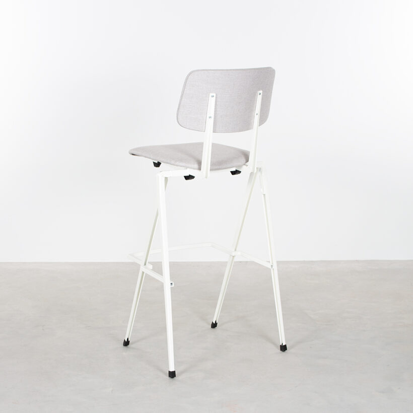 Galvanitas Bar Chair Upholstered White Piquet Ashgrey 40