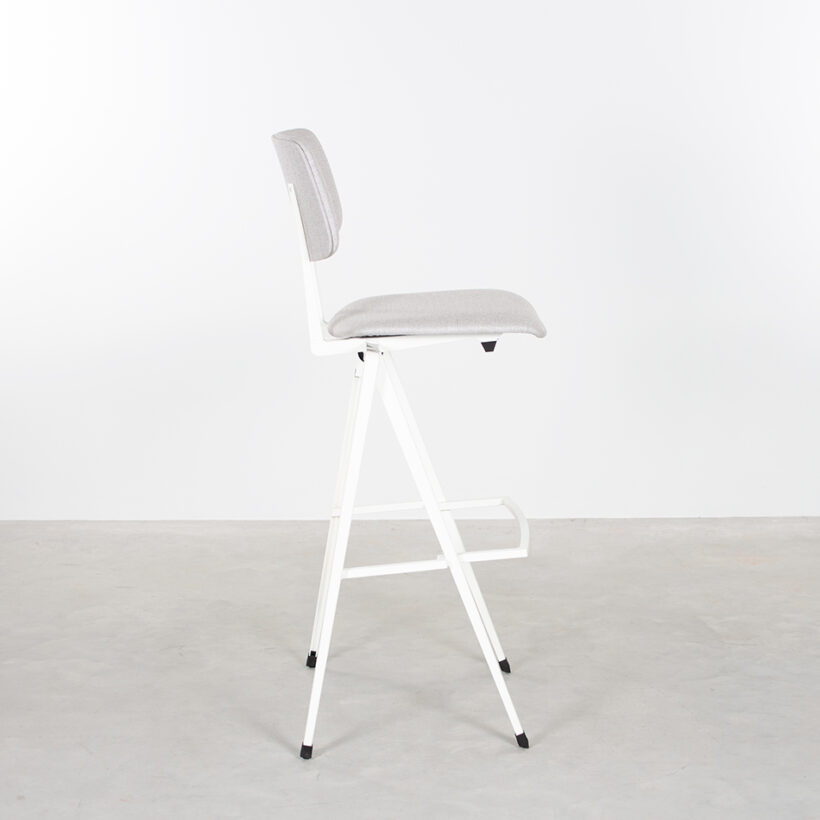 Galvanitas Bar Chair Upholstered White Piquet Ashgrey 40