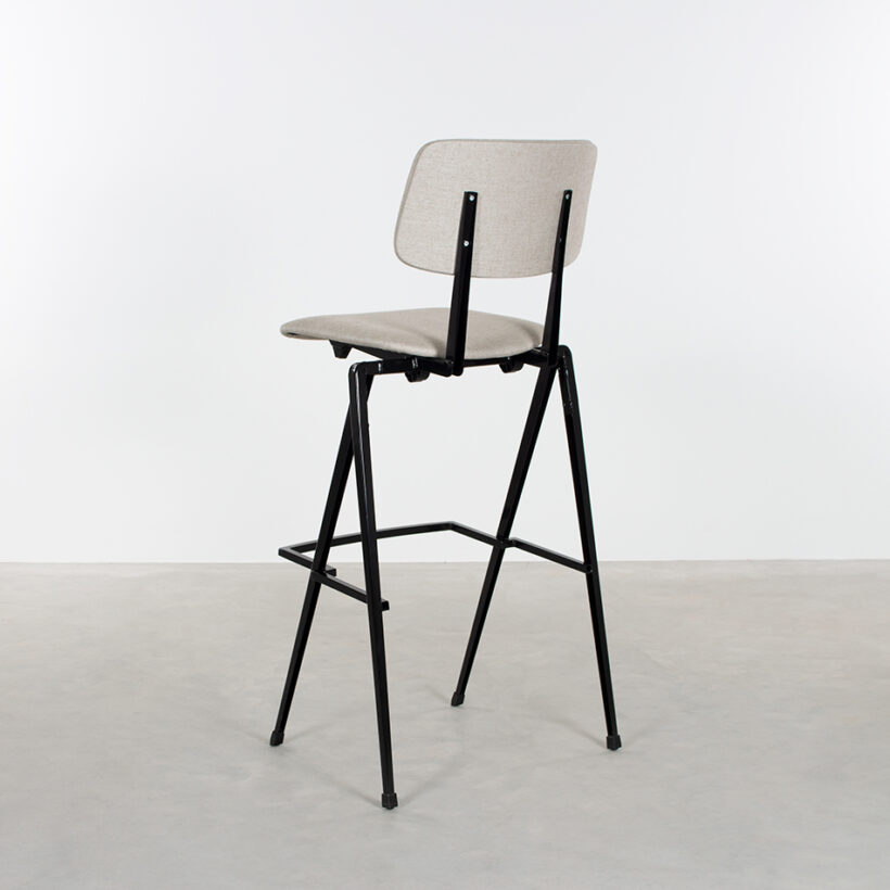 Galvanitas Bar Chair Upholstered Black Piquet Clay 84